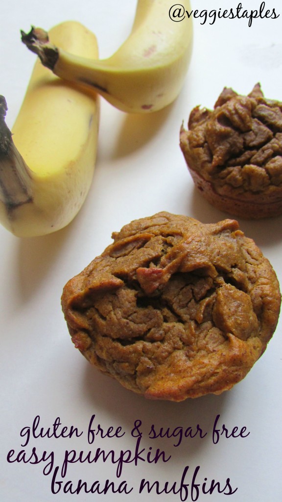 easy gluten free banana pumpkin muffins